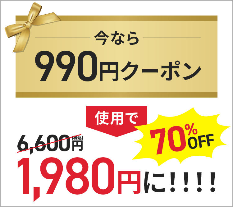 70%OFF 1,980円